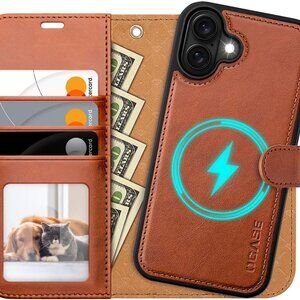 OCASE for iPhone 16 Case Detachable Wallet Case with Card Holder 2 in 1